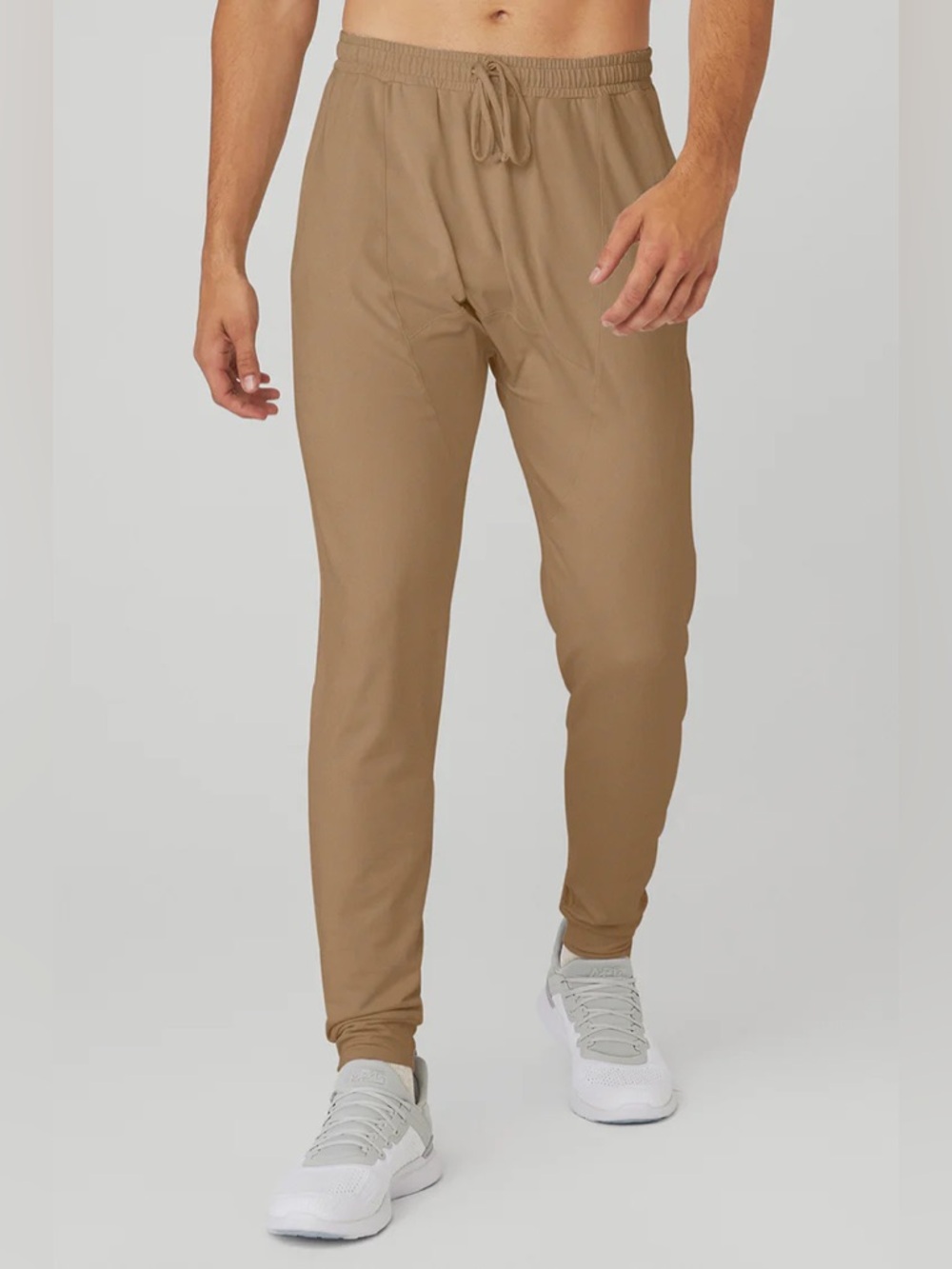 ALO Yoga Men's Conquer Revitalize Jogger Pants in Gravel Tan